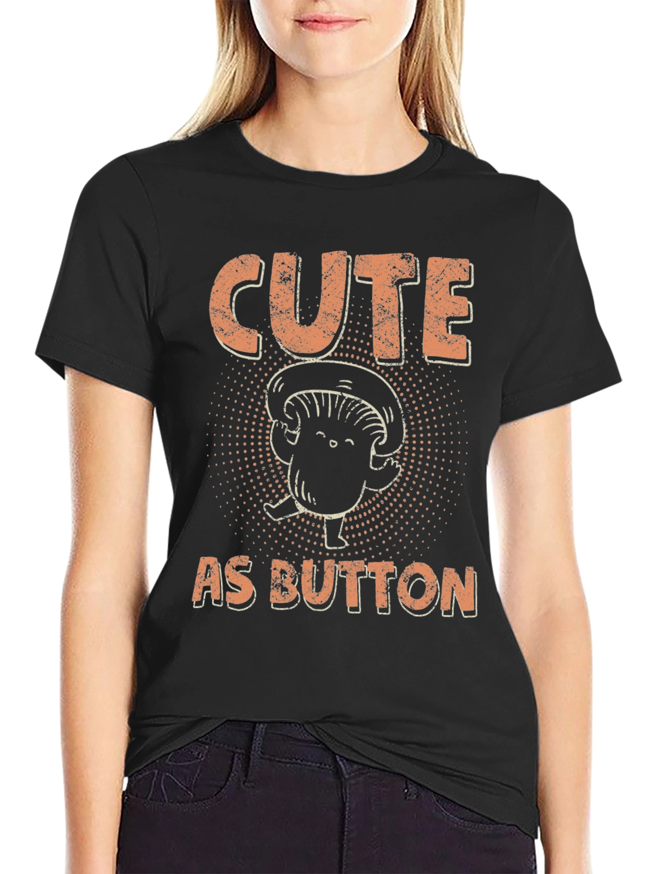Cute as Button Mushroom Graphic Tee