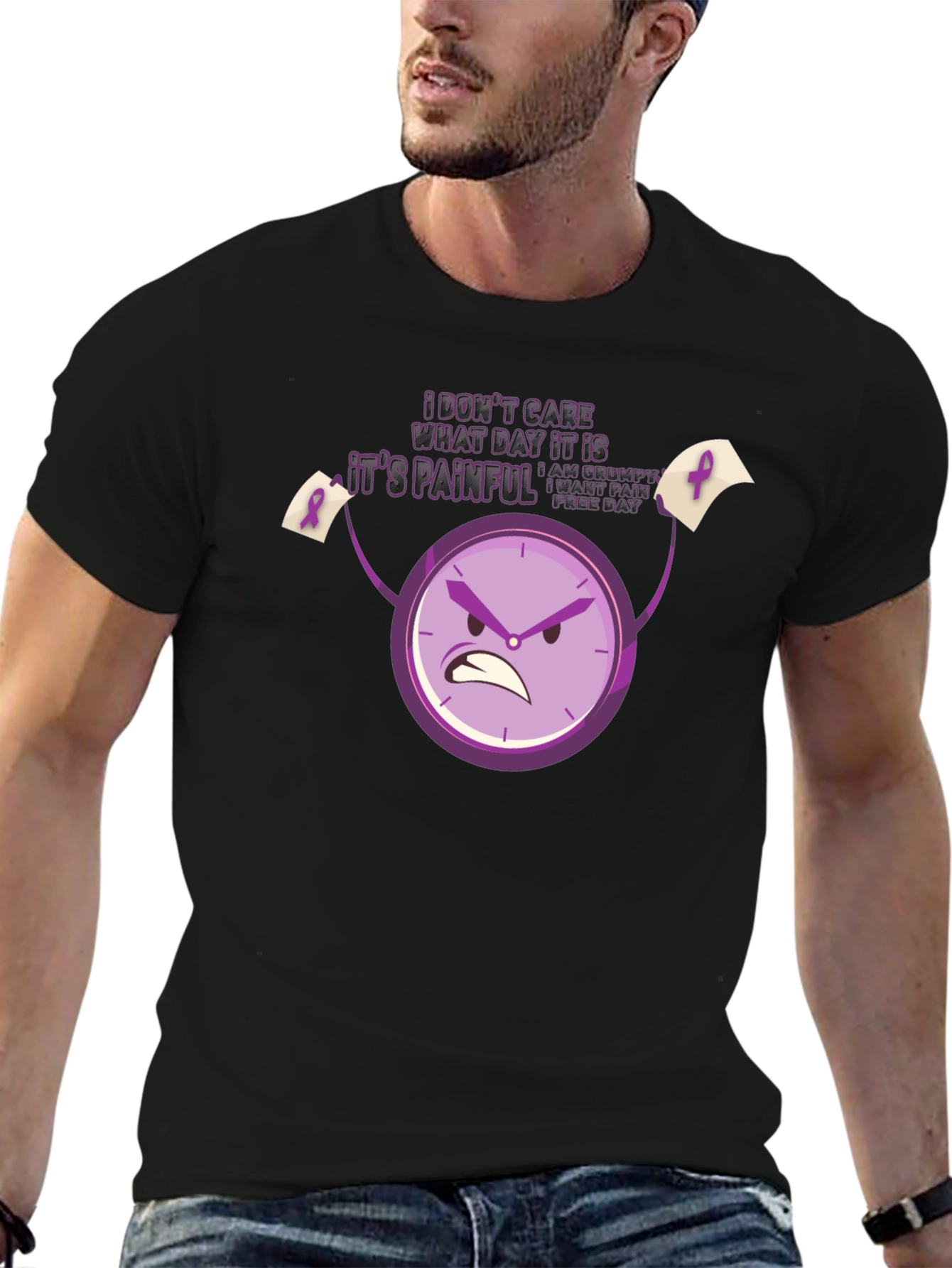 Grumpy Pain Awareness T-Shirt - Black