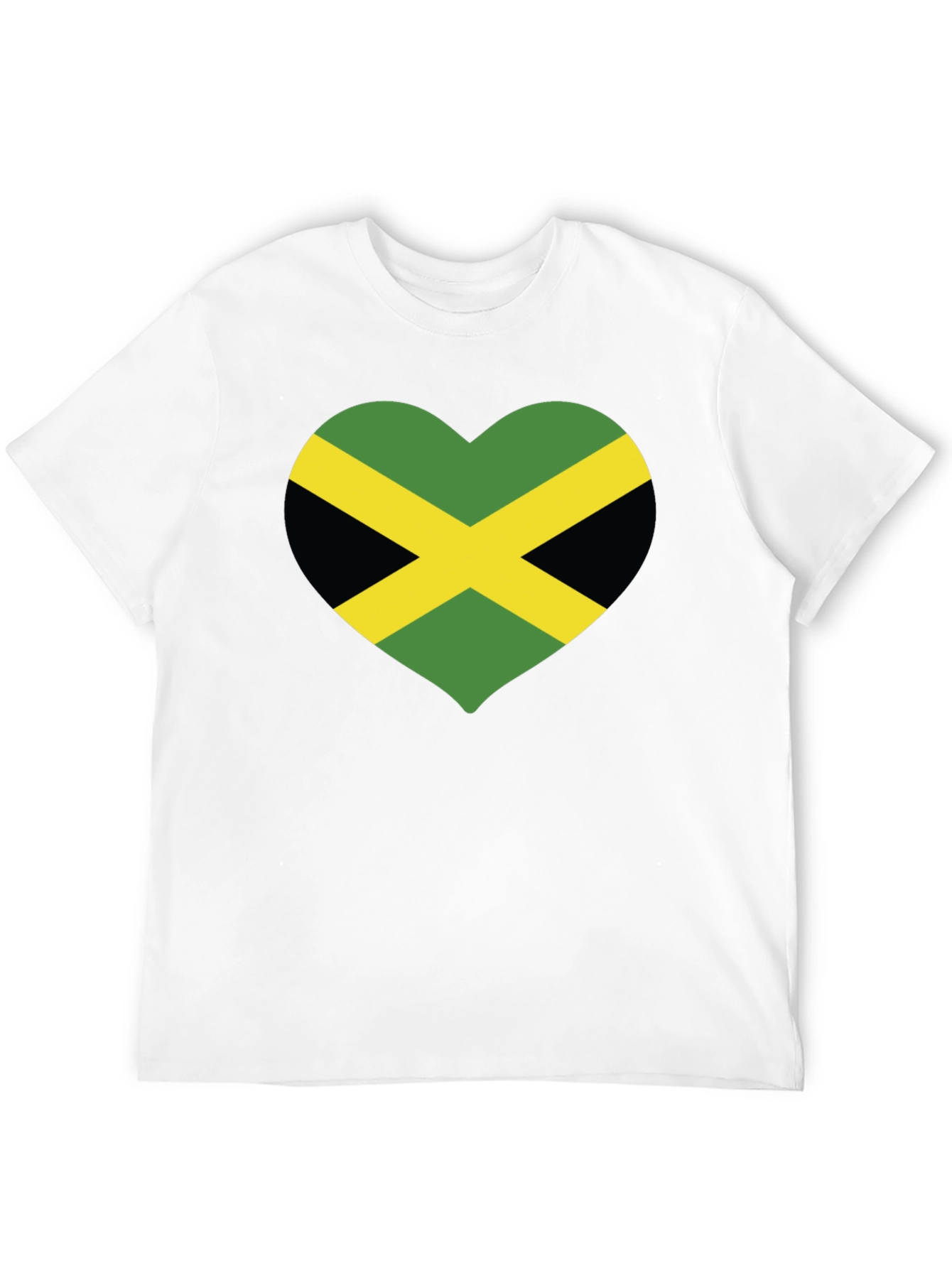 Jamaica Flag Heart T-Shirt - Black