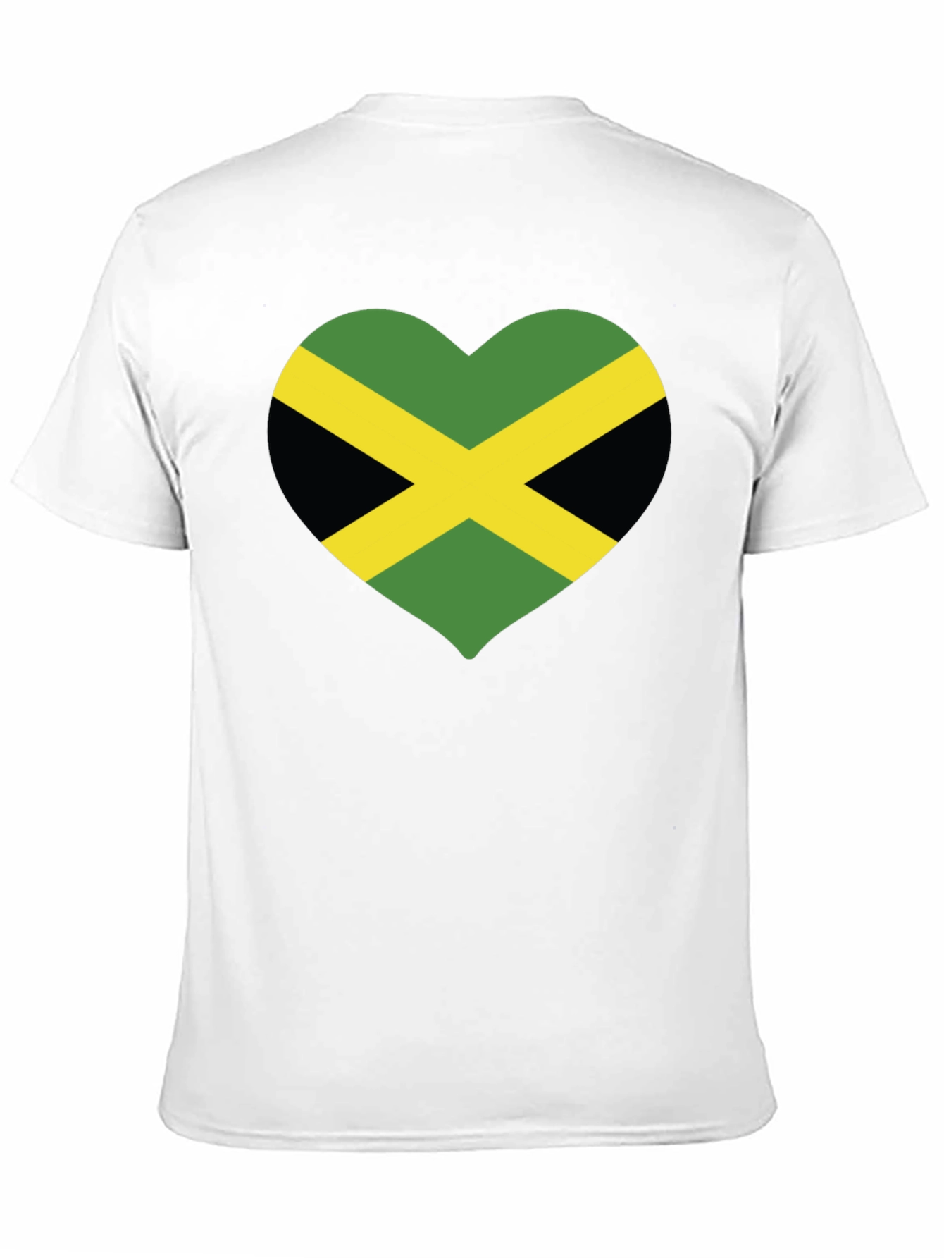 Jamaica Flag Heart T-Shirt - Black