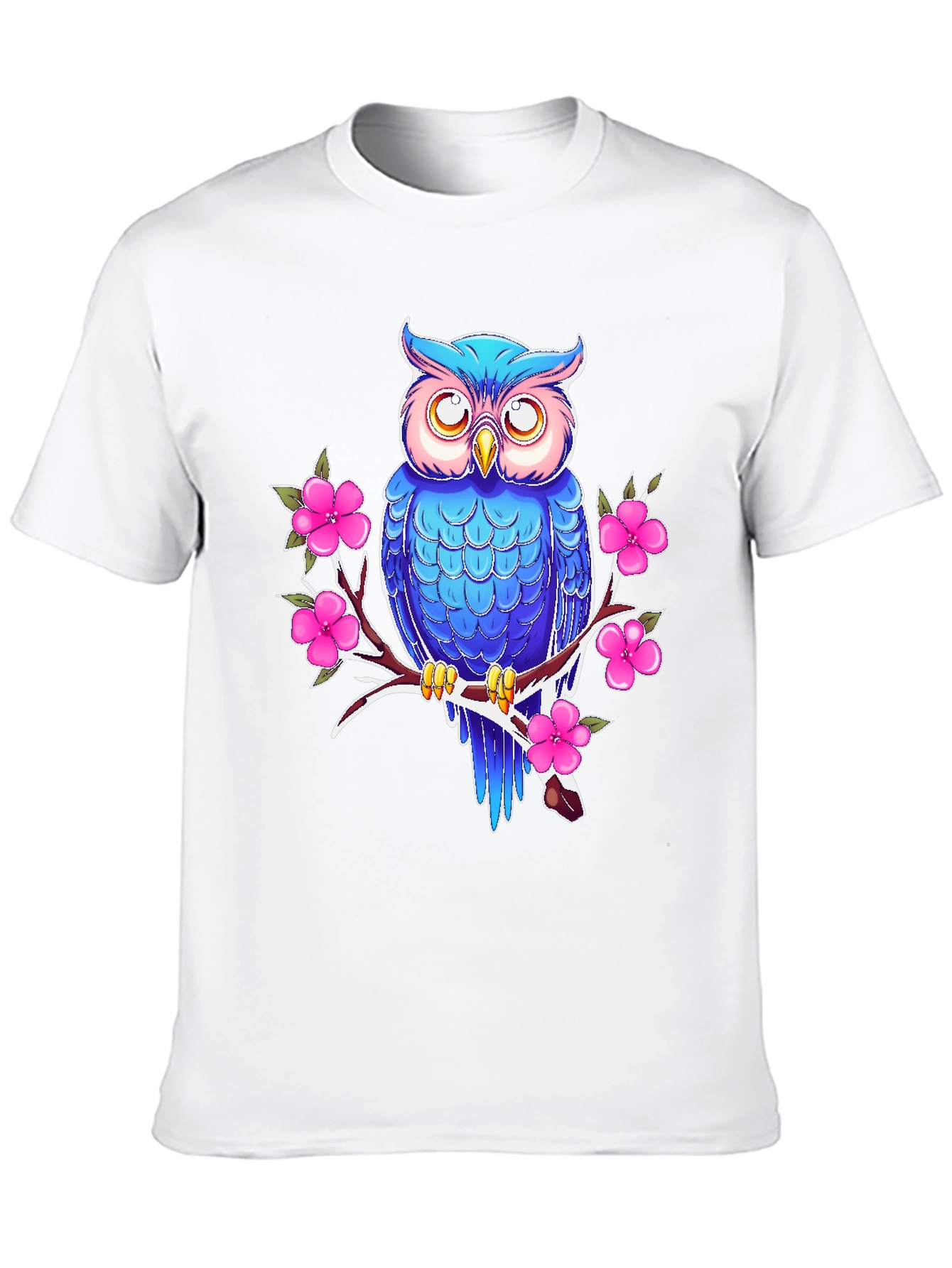 Owl and Blossom Graphic Print Tee