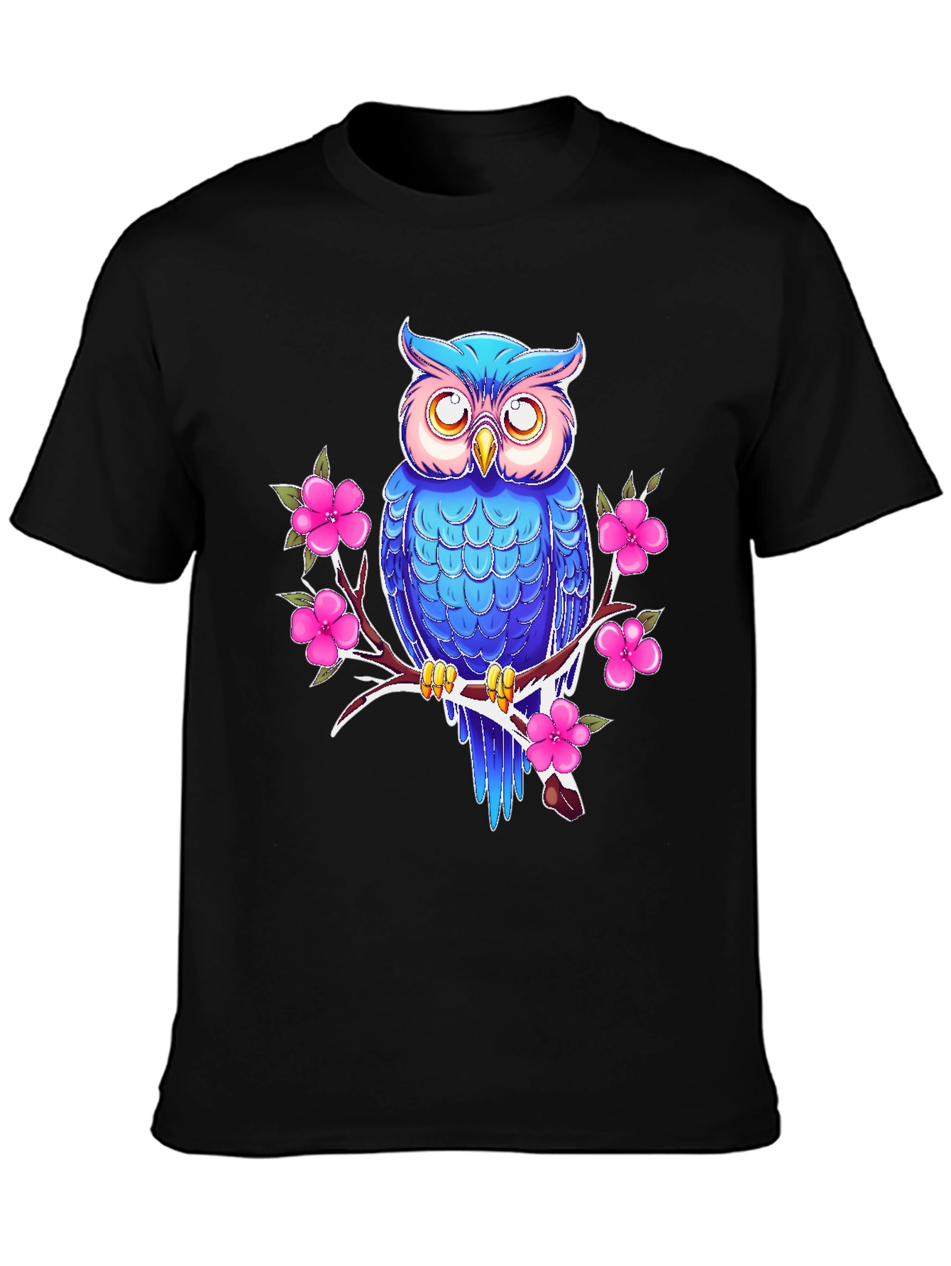 Owl and Blossom Graphic Print Tee