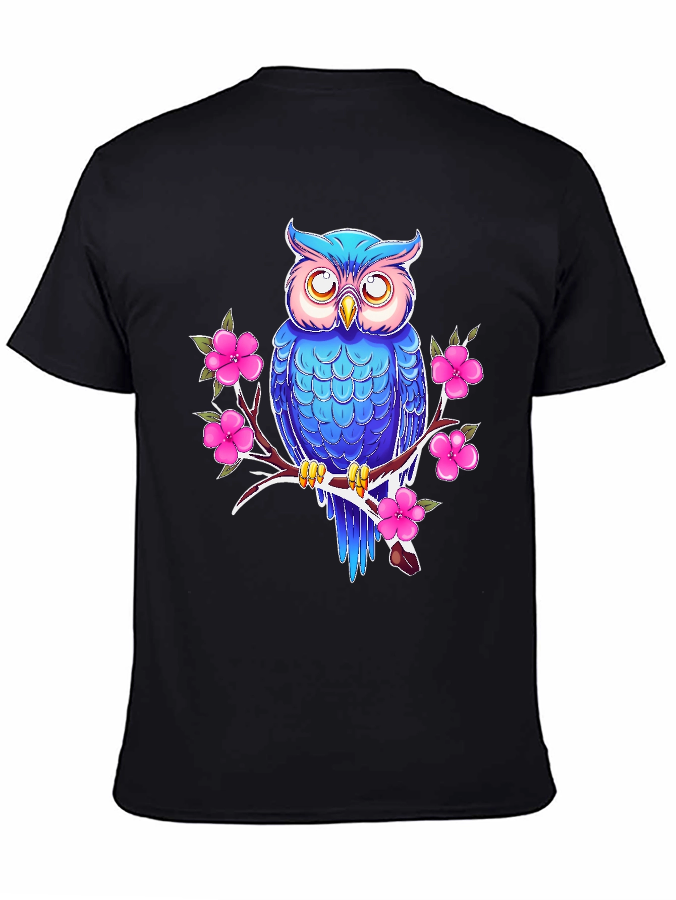 Owl and Blossom Graphic Print Tee