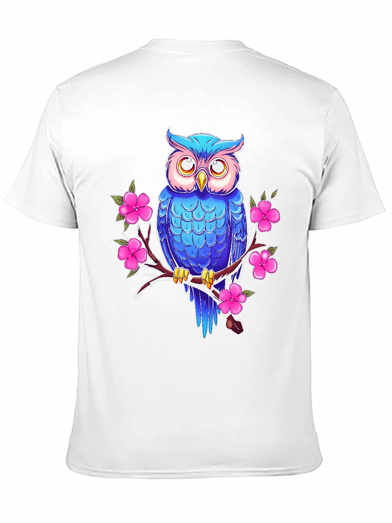 Owl and Blossom Graphic Print Tee