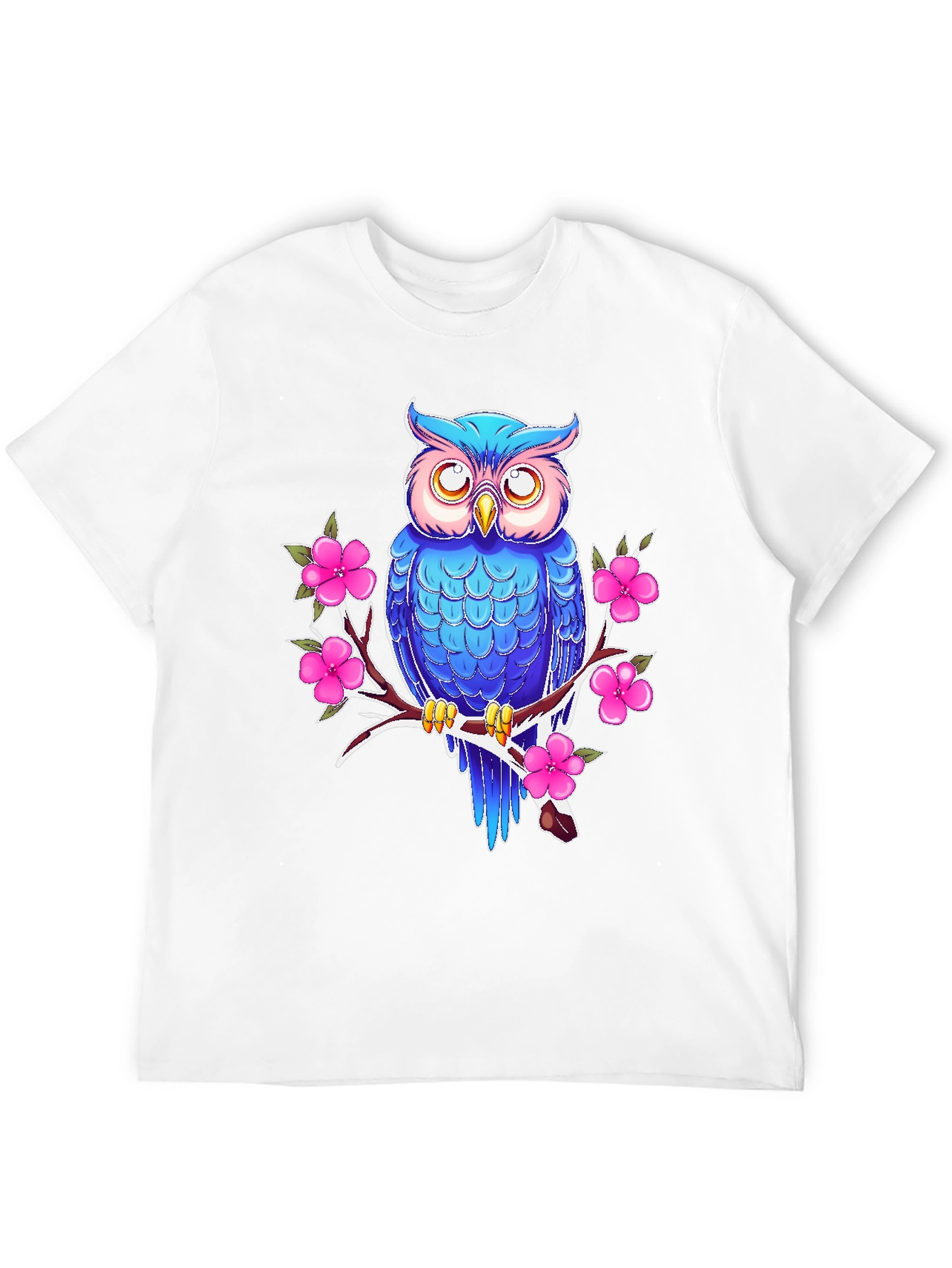 Owl and Blossom Graphic Print Tee