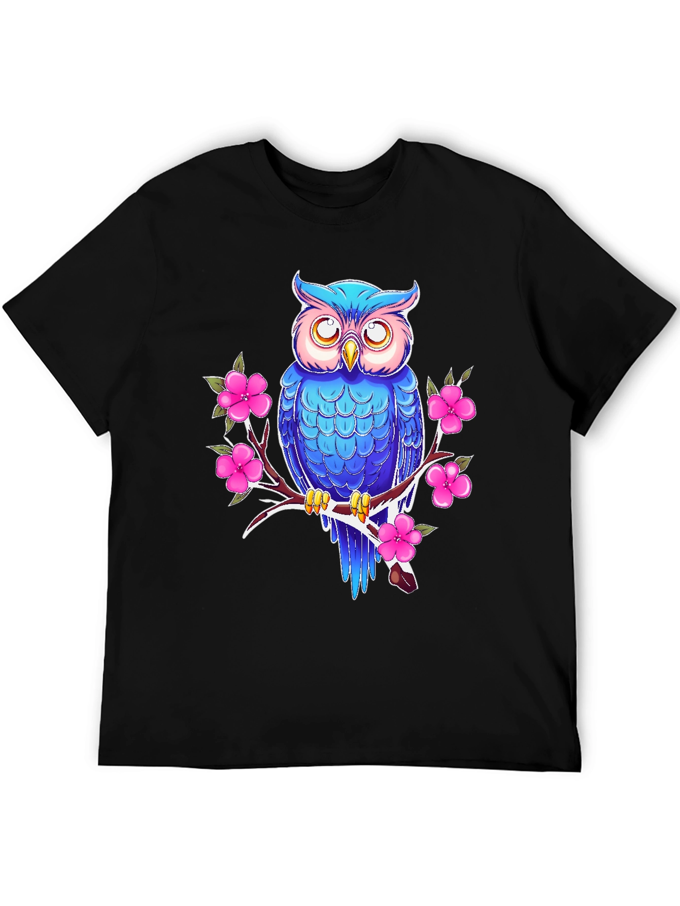 Owl and Blossom Graphic Print Tee