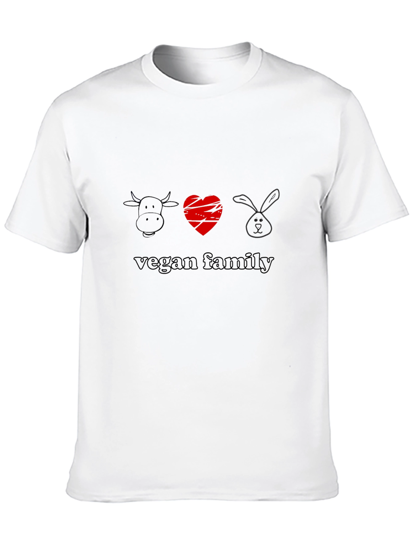 Vegan Family Graphic Tee - Soft Black Cotton