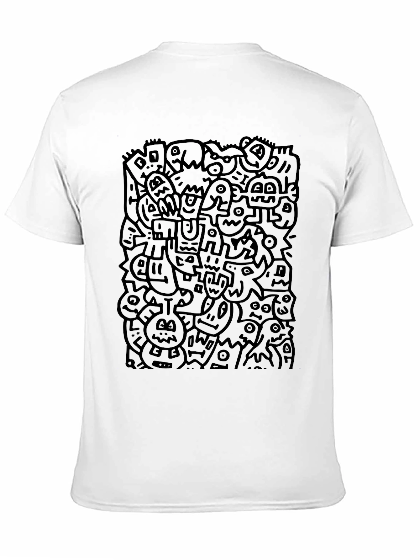 Doodle Art Black T-Shirt - Modern Graphic Tee