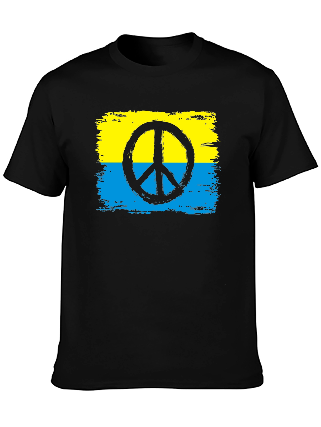 Ukraine Peace Sign T-Shirt - Black