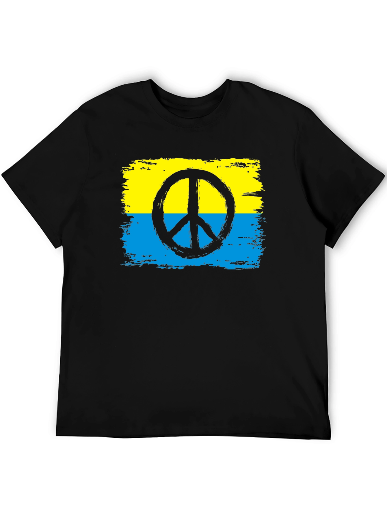 Ukraine Peace Sign T-Shirt - Black