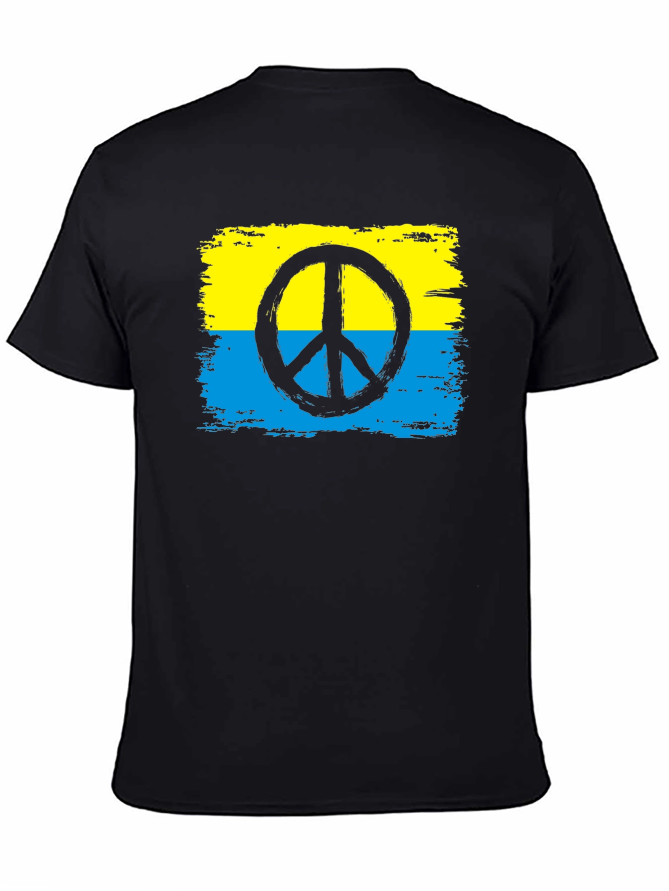 Ukraine Peace Sign T-Shirt - Black