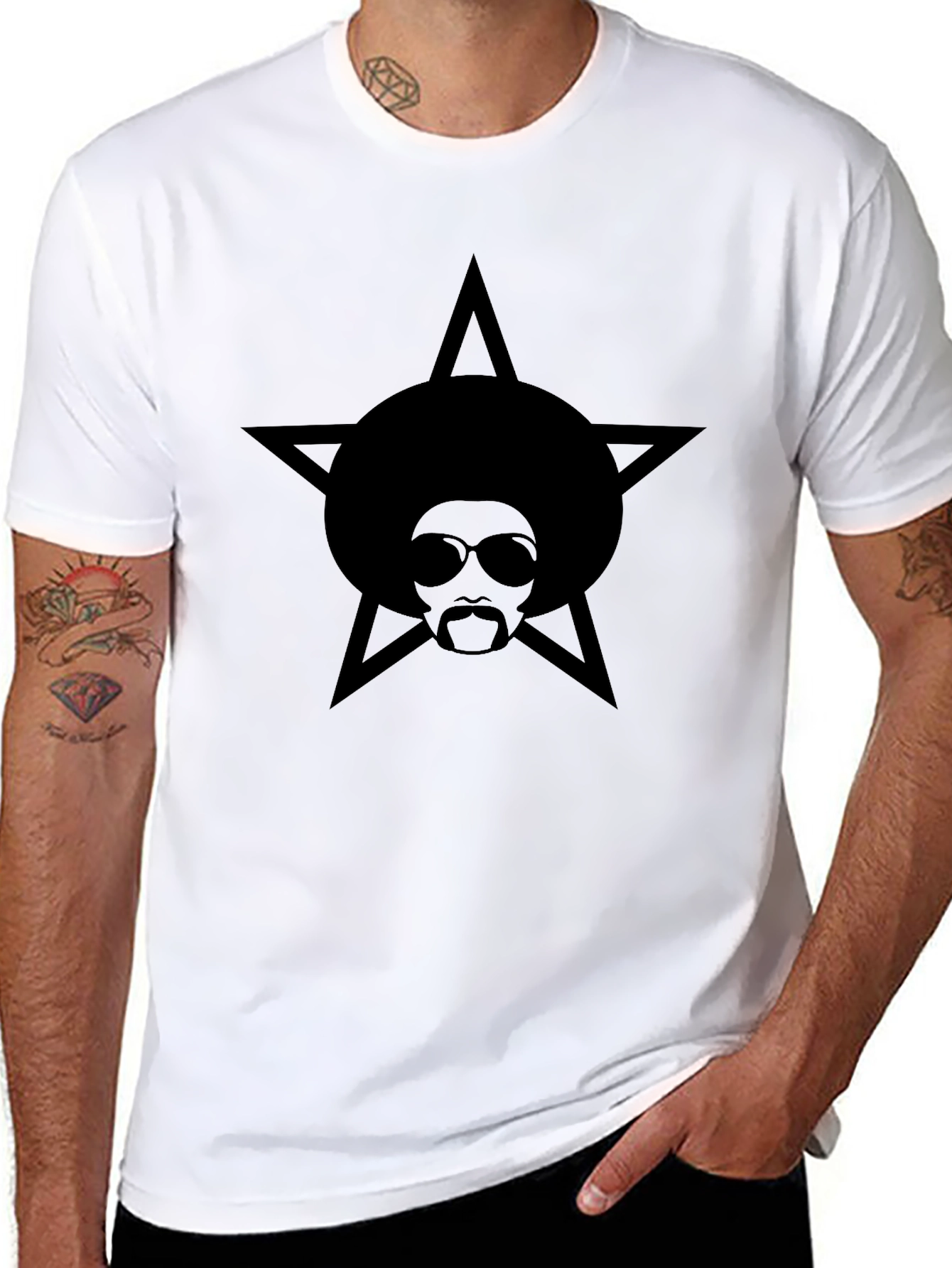 Afro Star Graphic Black T-Shirt
