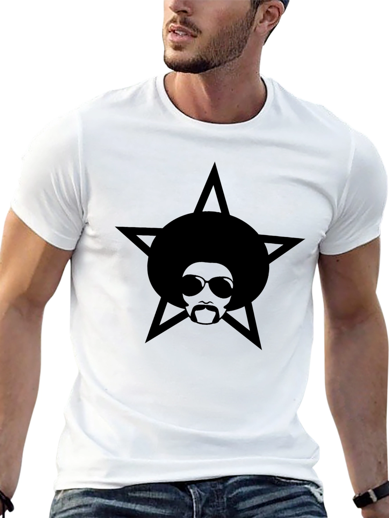 Afro Star Graphic Black T-Shirt