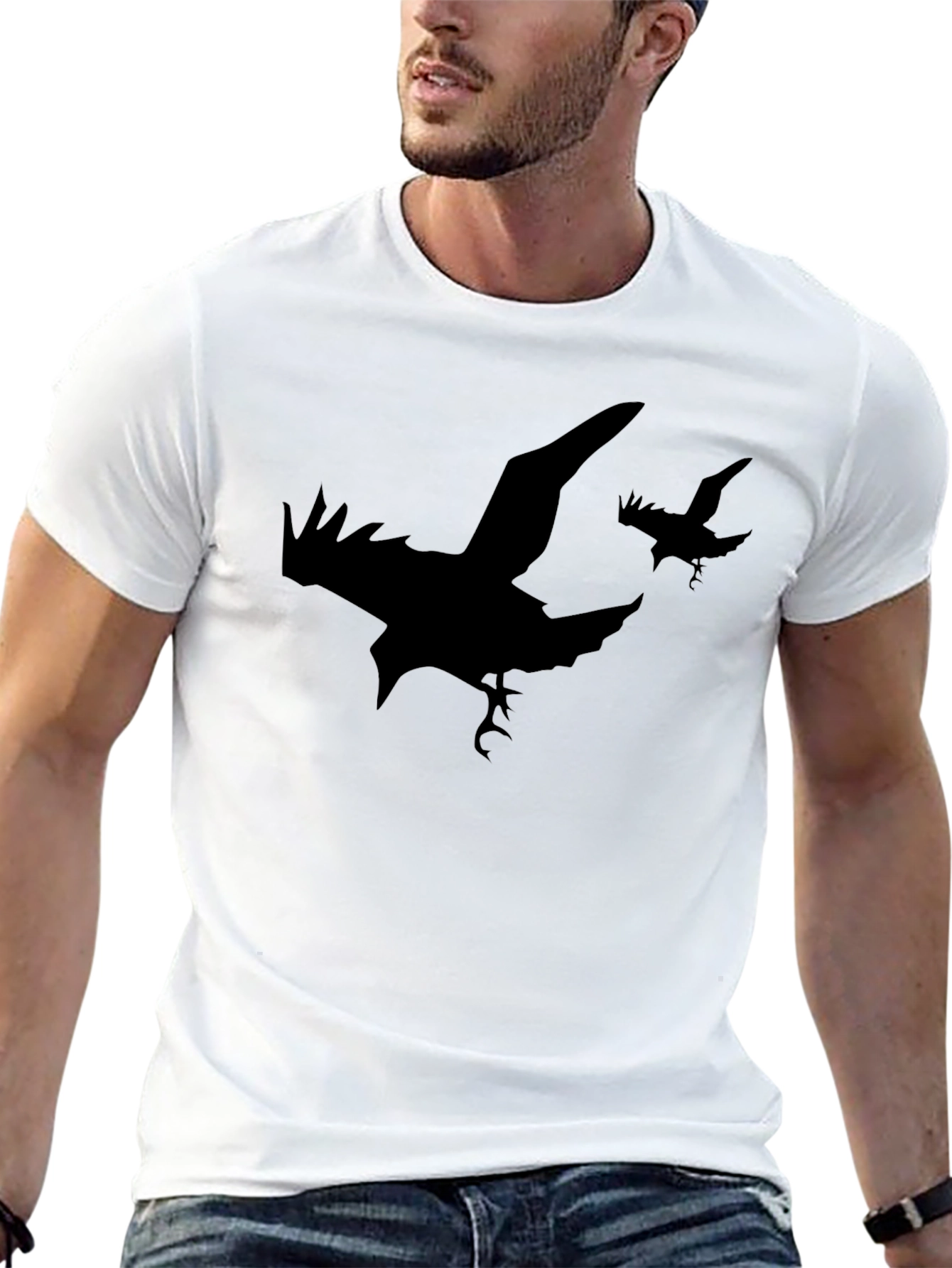 Raven Silhouette T-Shirt - Black Graphic Tee
