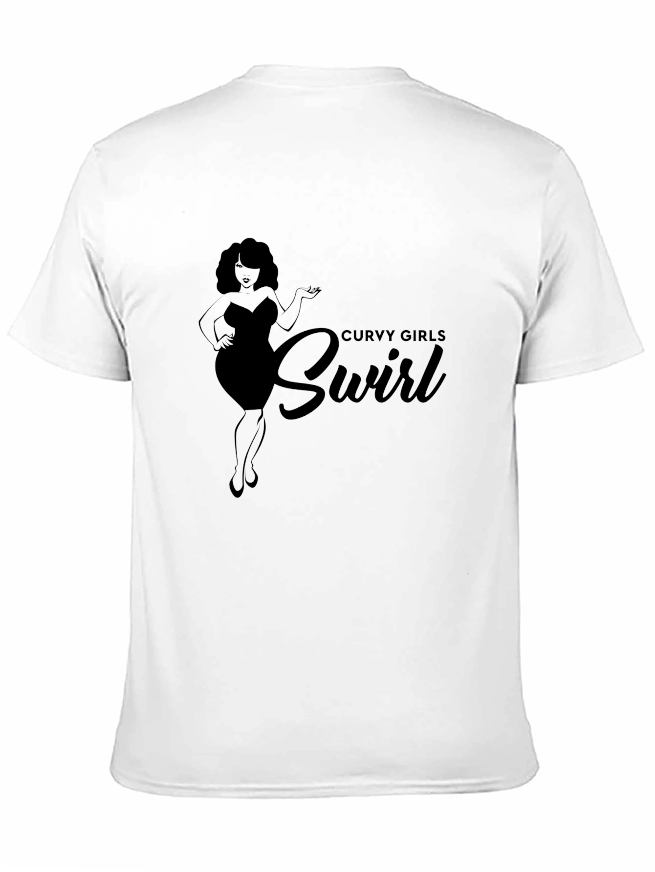 Curvy Girls Swirl Black Graphic Tee Shirt