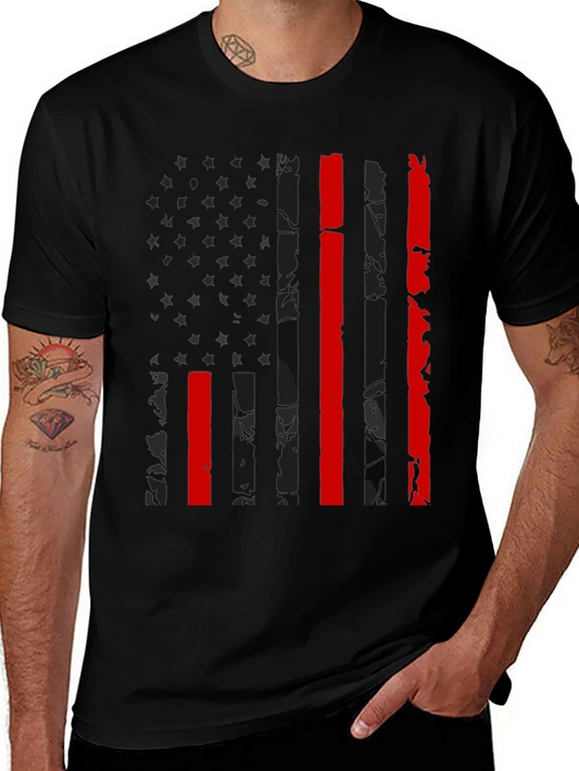 American Flag Thin Red Line Graphic Tee