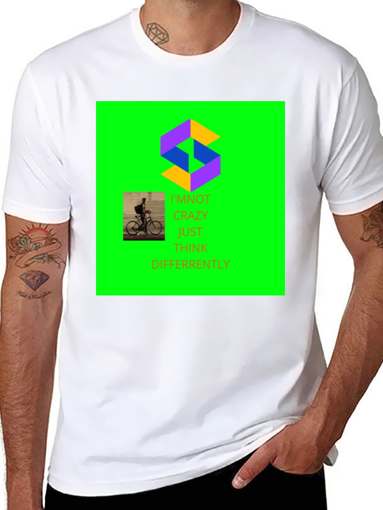 Unique Graphic Print Crew Neck T-Shirt