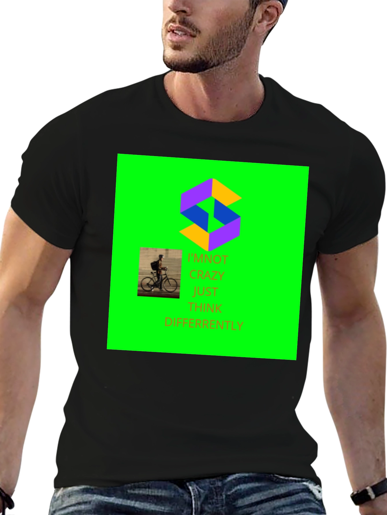 Unique Graphic Print Crew Neck T-Shirt