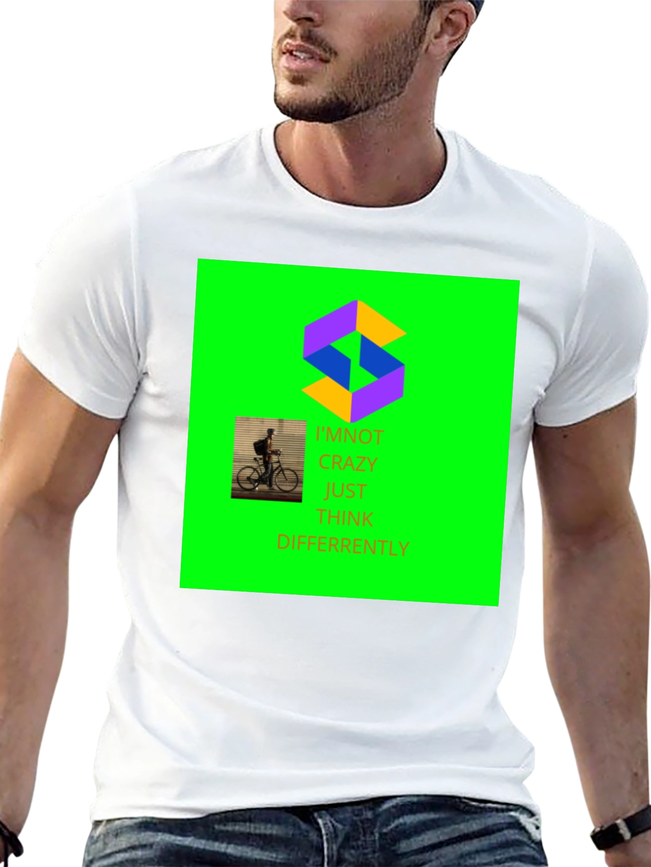 Unique Graphic Print Crew Neck T-Shirt