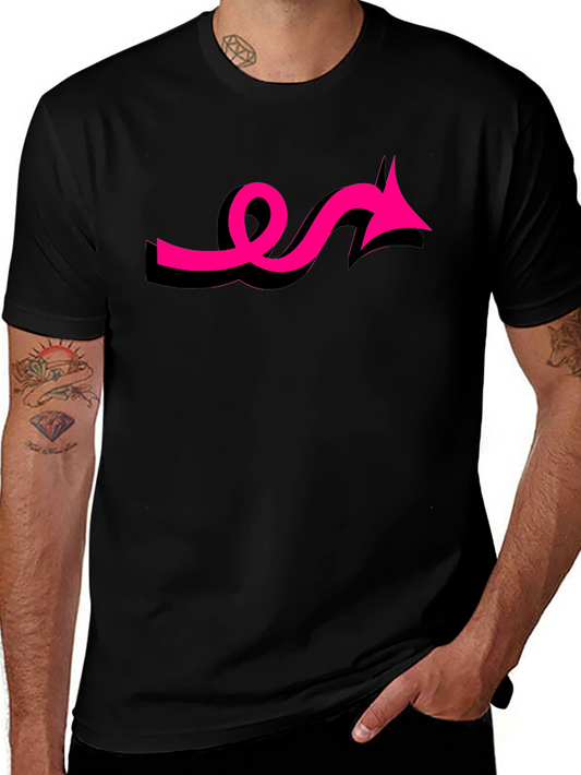 Black Tee with Funky Pink Arrow Design