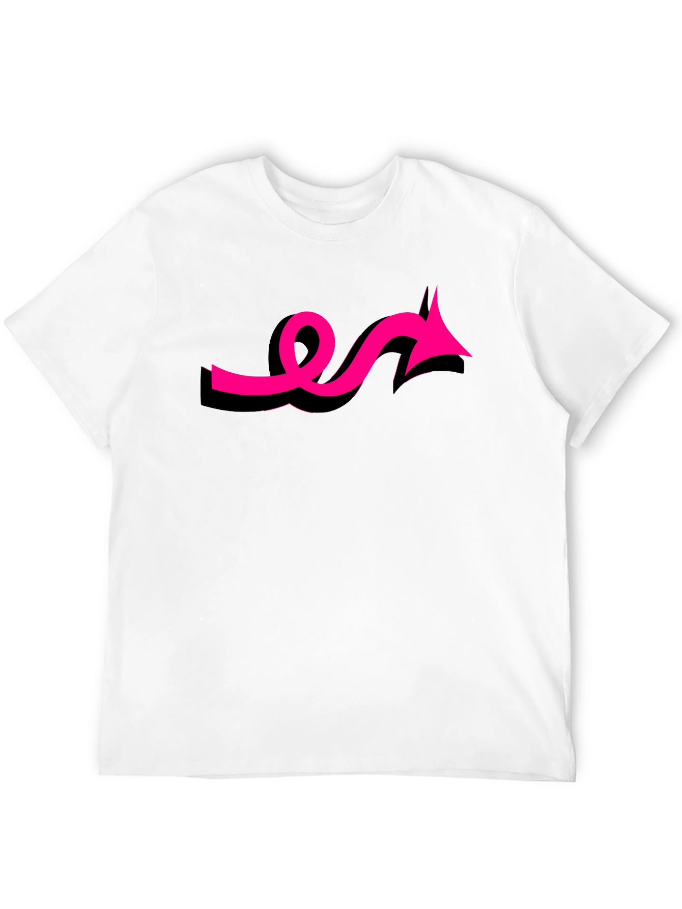 Black Tee with Funky Pink Arrow Design