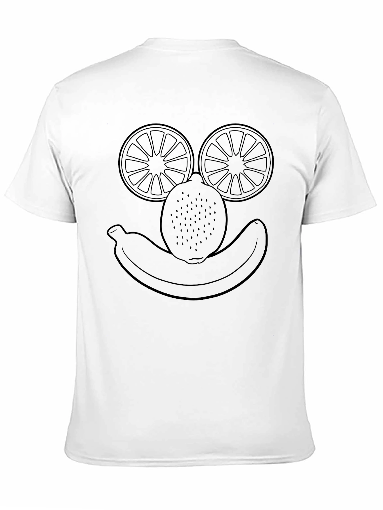 Funny Fruit Face Graphic Tee - Black