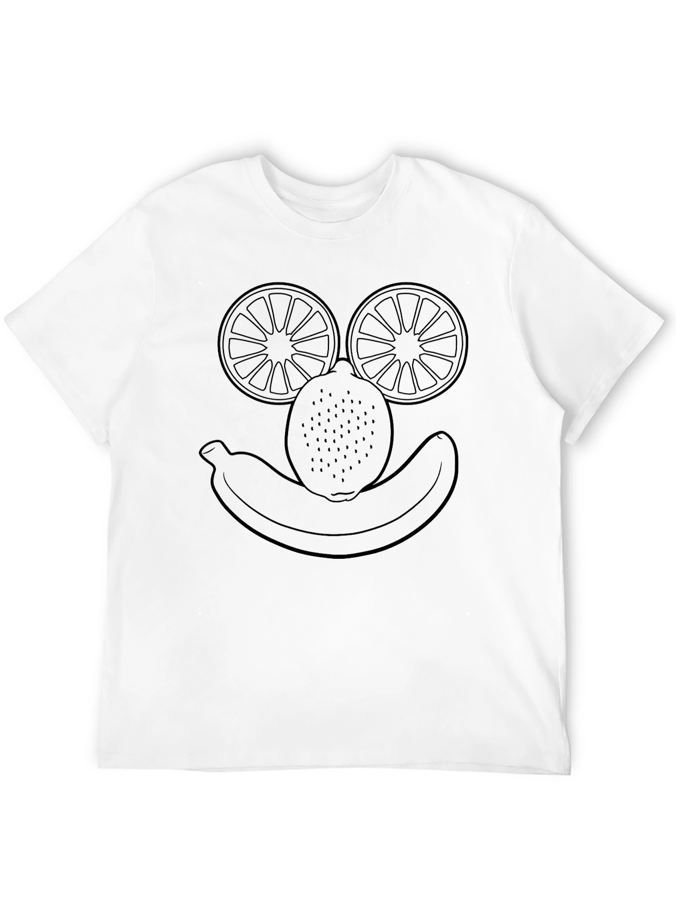Funny Fruit Face Graphic Tee - Black