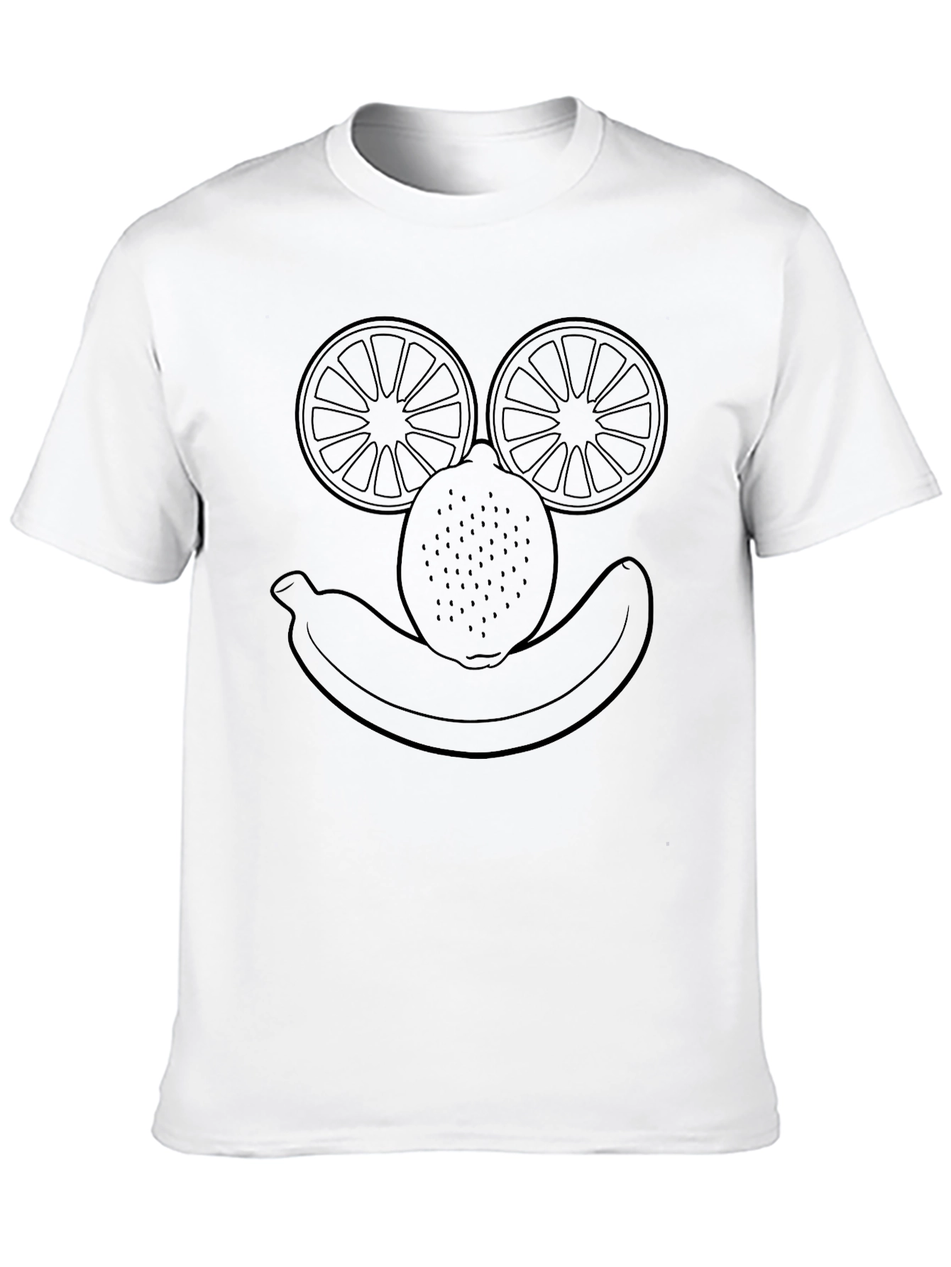 Funny Fruit Face Graphic Tee - Black
