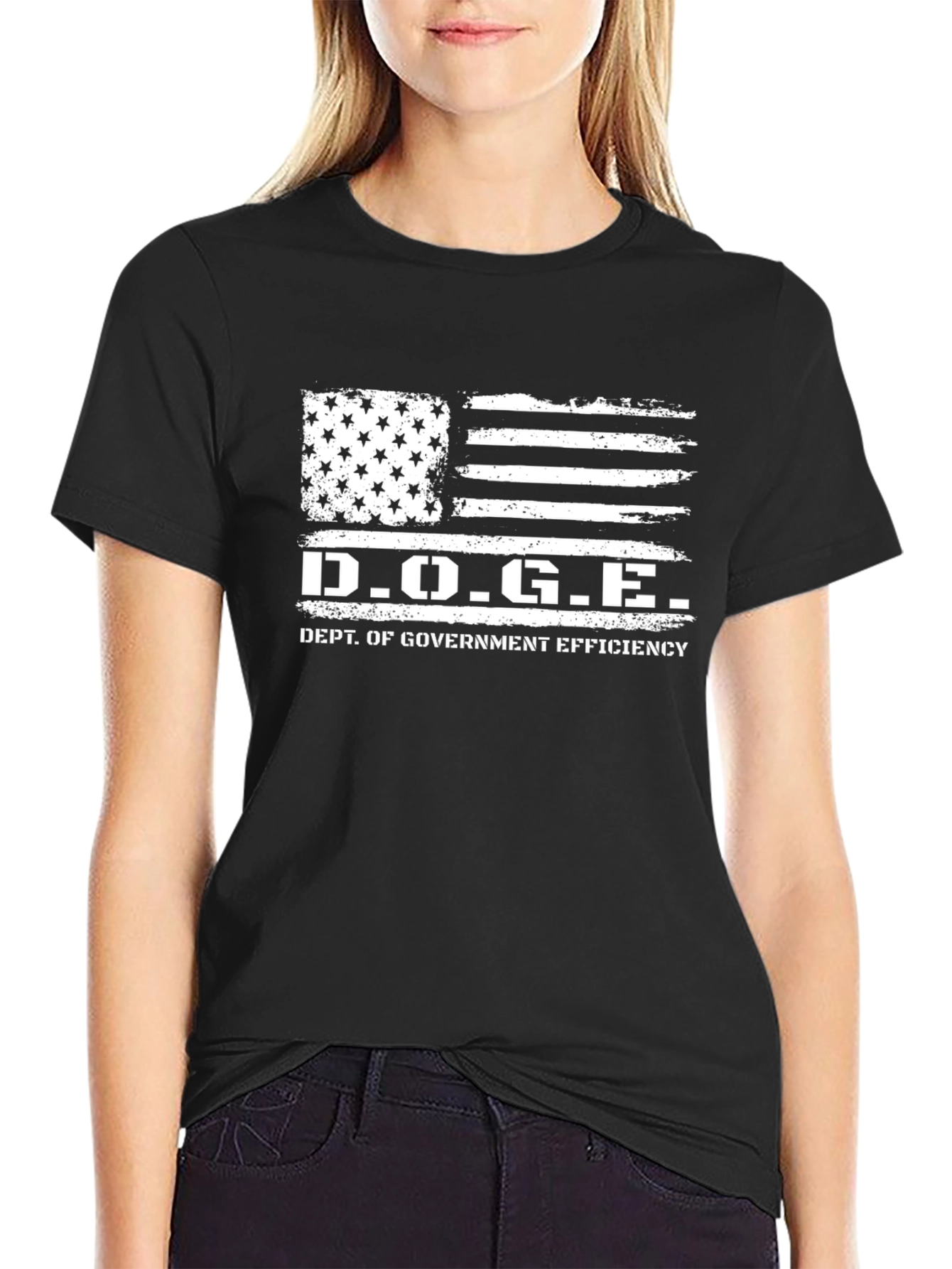 D.O.G.E. Dept. of Government Efficiency Black T-Shirt