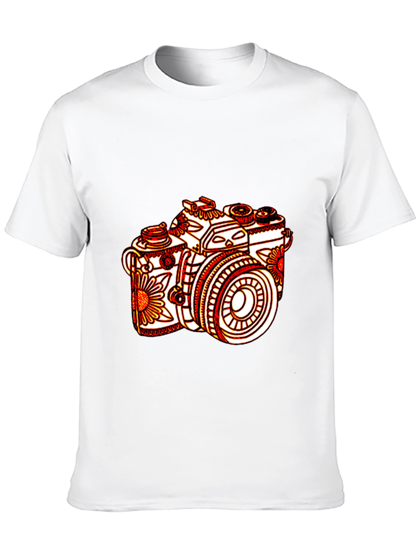 Floral Camera Graphic Tee - Unique Design