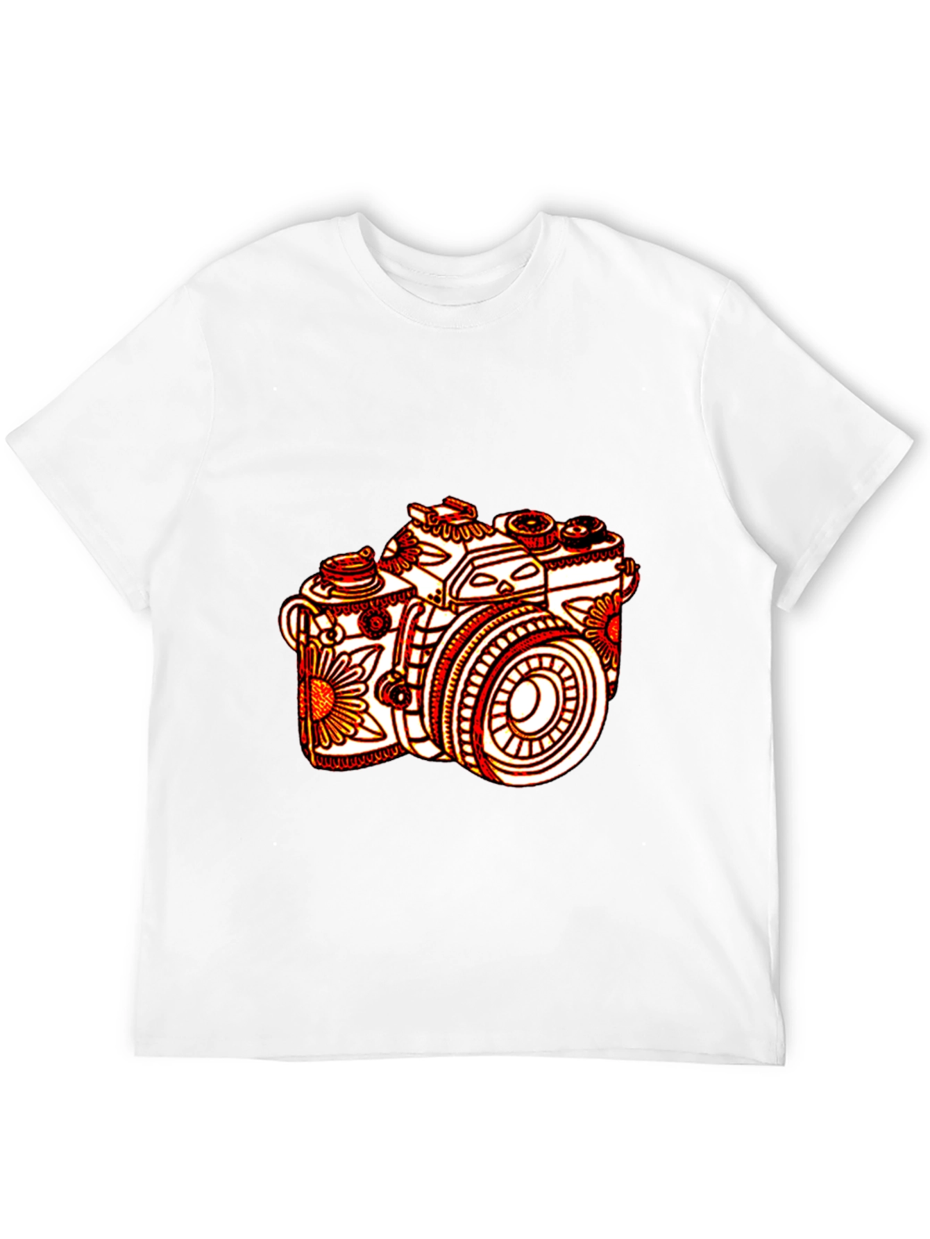 Floral Camera Graphic Tee - Unique Design