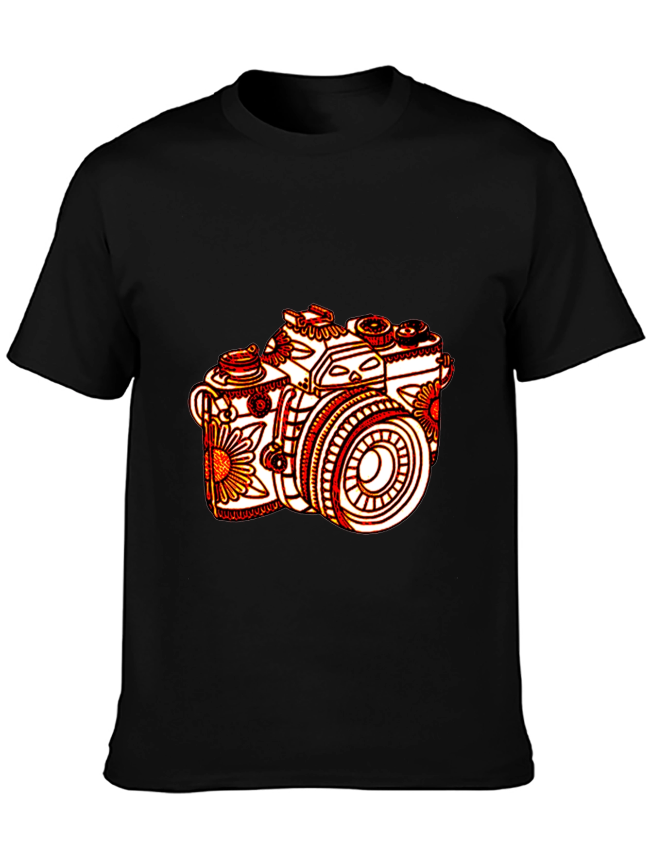 Floral Camera Graphic Tee - Unique Design
