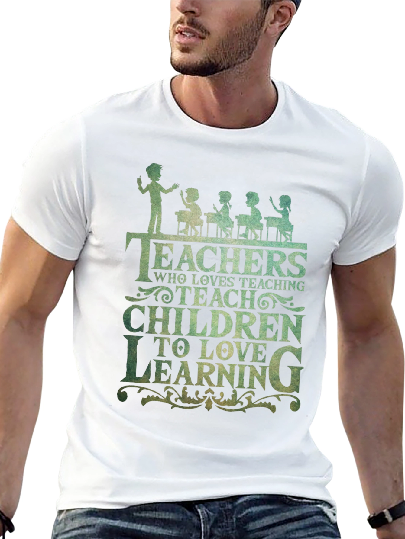 Teacher Love Teaching Graphic Tee - Black
