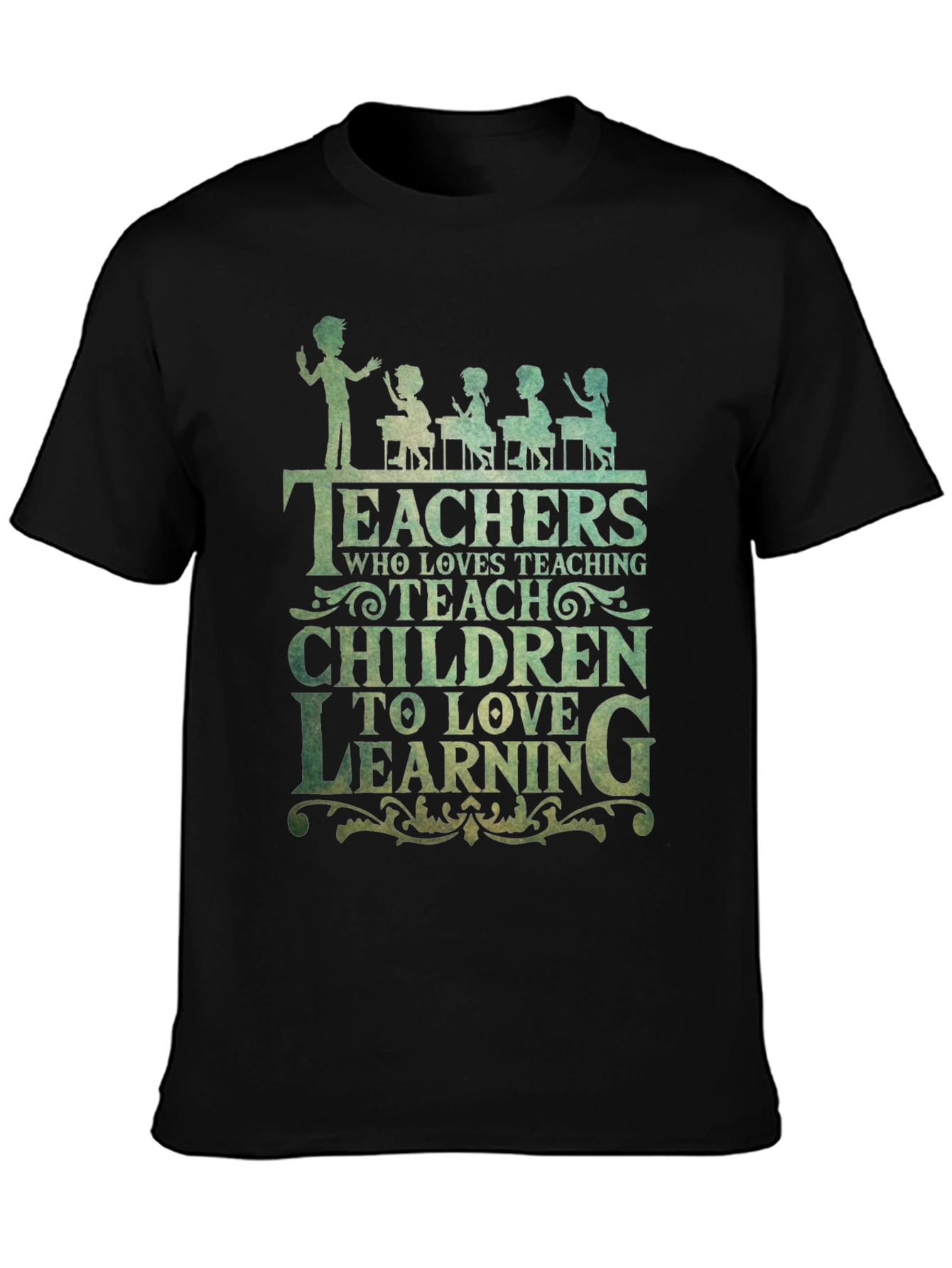 Teacher Love Teaching Graphic Tee - Black