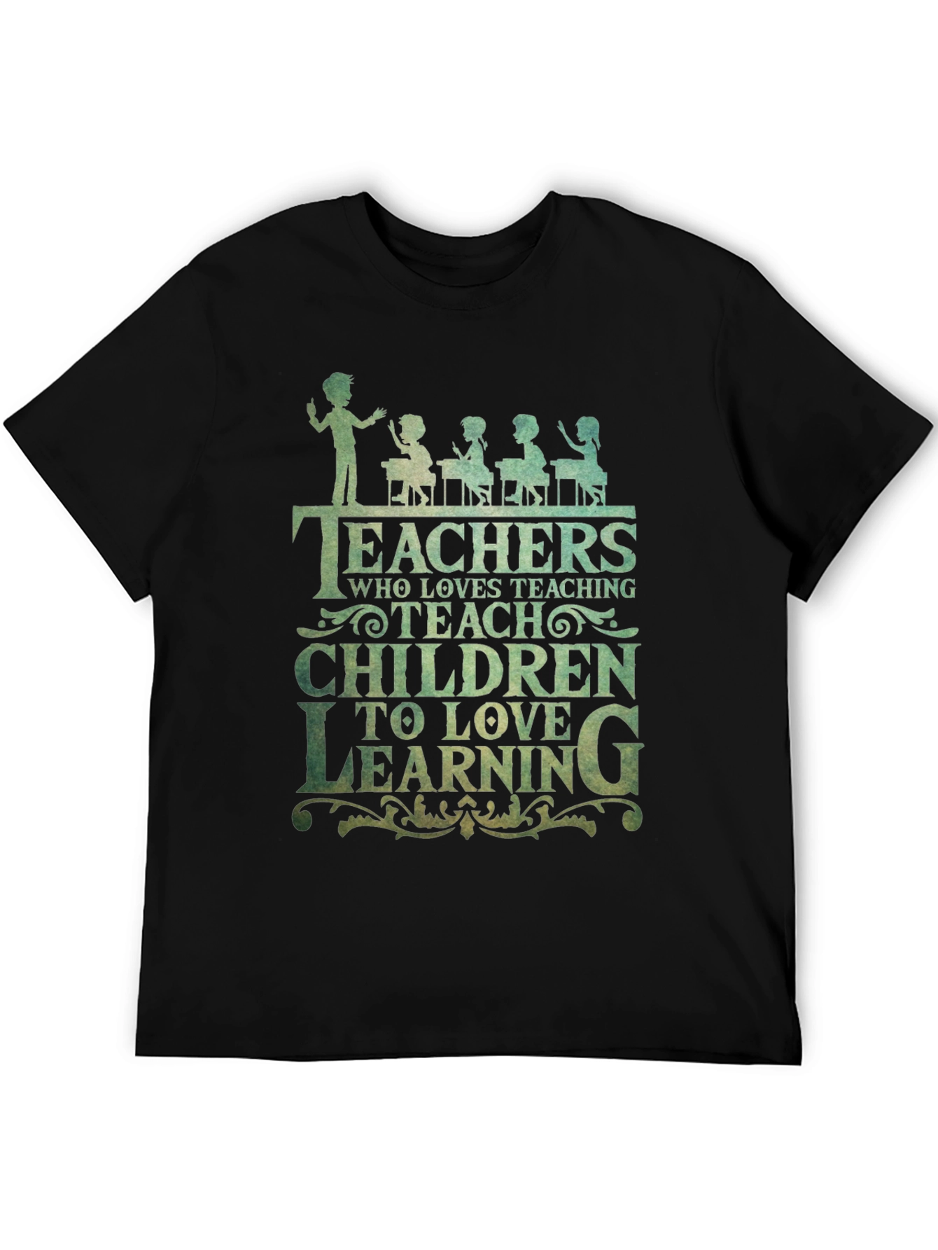 Teacher Love Teaching Graphic Tee - Black