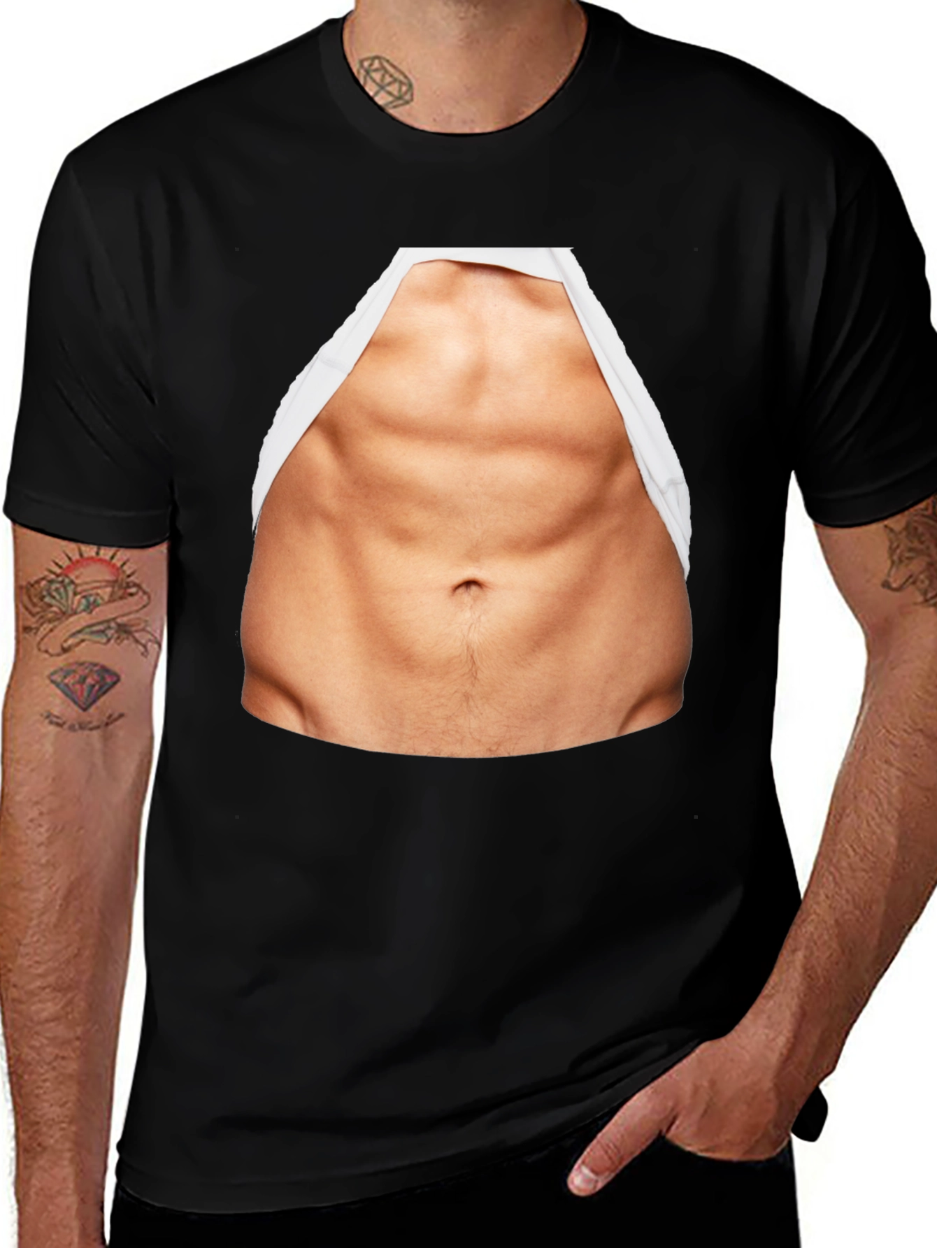 Funny Abs Print T-Shirt