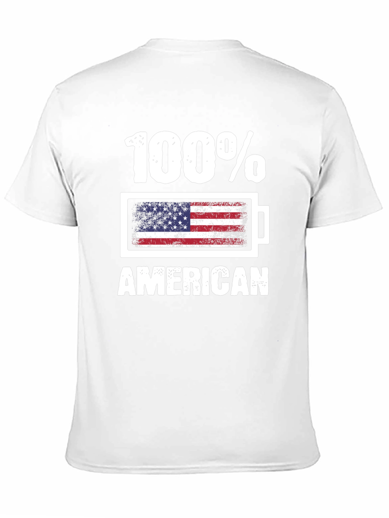 100% American USA Flag Battery Graphic T-Shirt