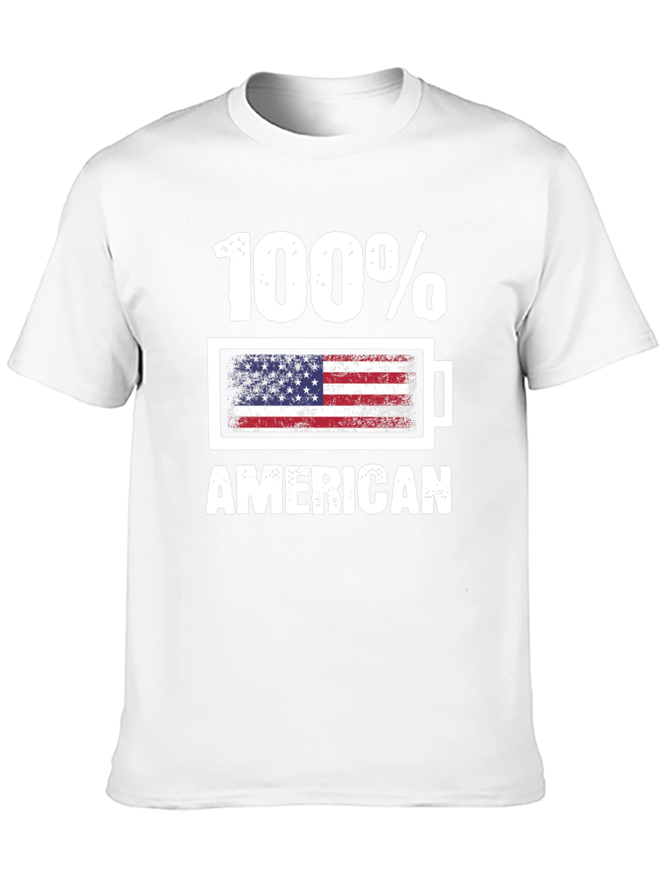 100% American USA Flag Battery Graphic T-Shirt