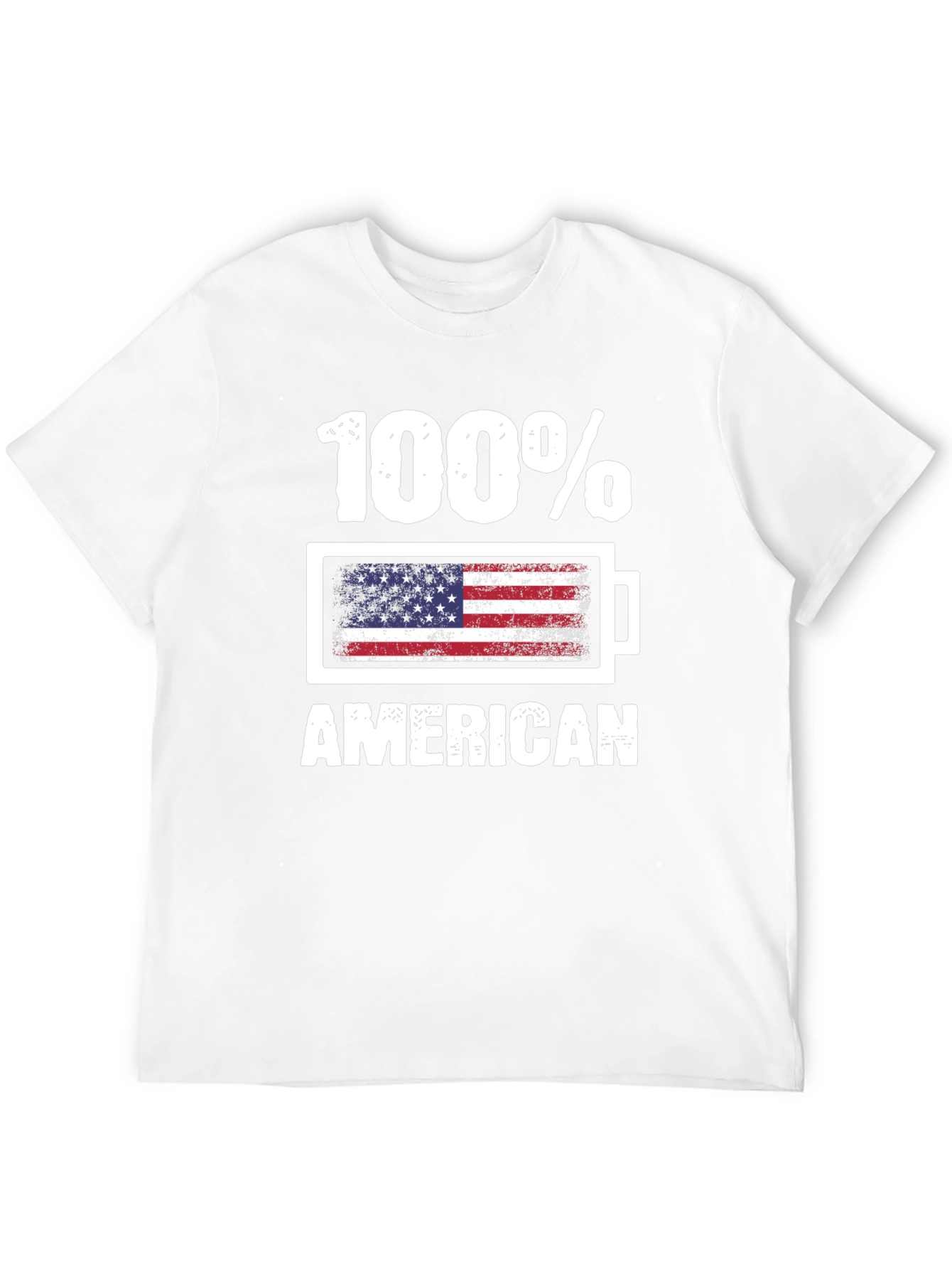 100% American USA Flag Battery Graphic T-Shirt