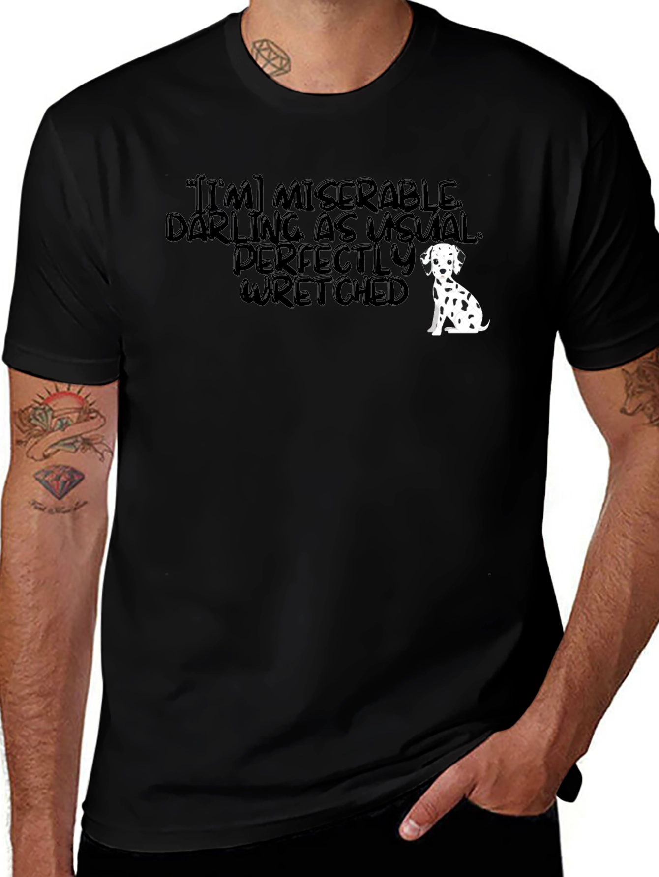 Miserable Darling Graphic Tee - Unisex Black T-Shirt
