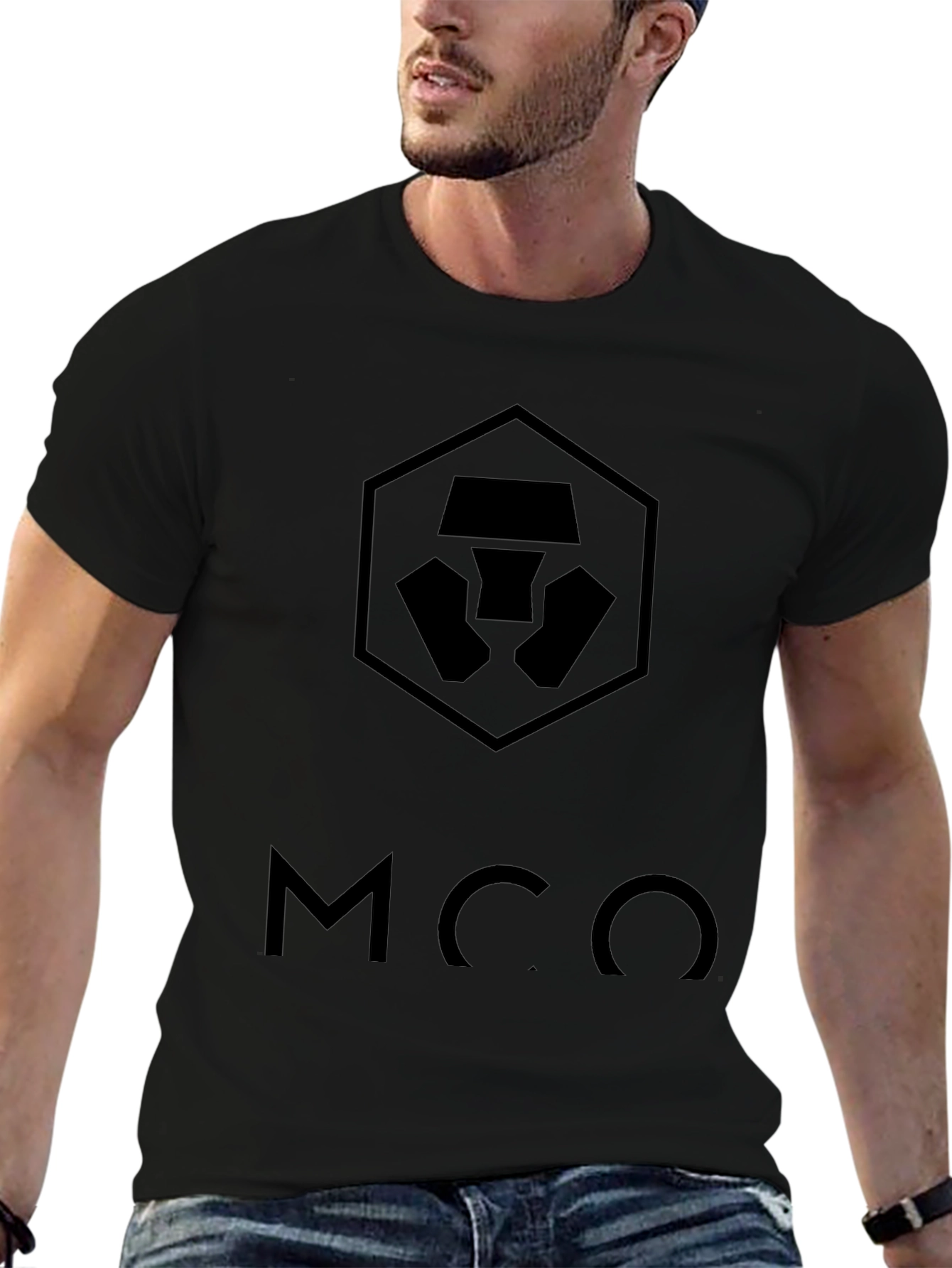Modern Black T-Shirt with Graphic Logo Design