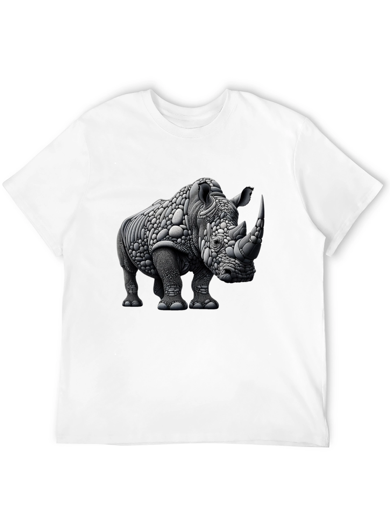 Abstract Rhinoceros Graphic Tee - Black