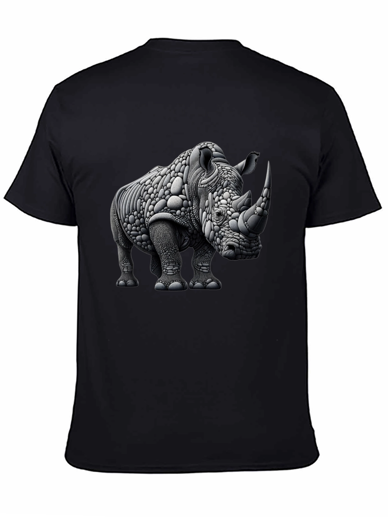 Abstract Rhinoceros Graphic Tee - Black