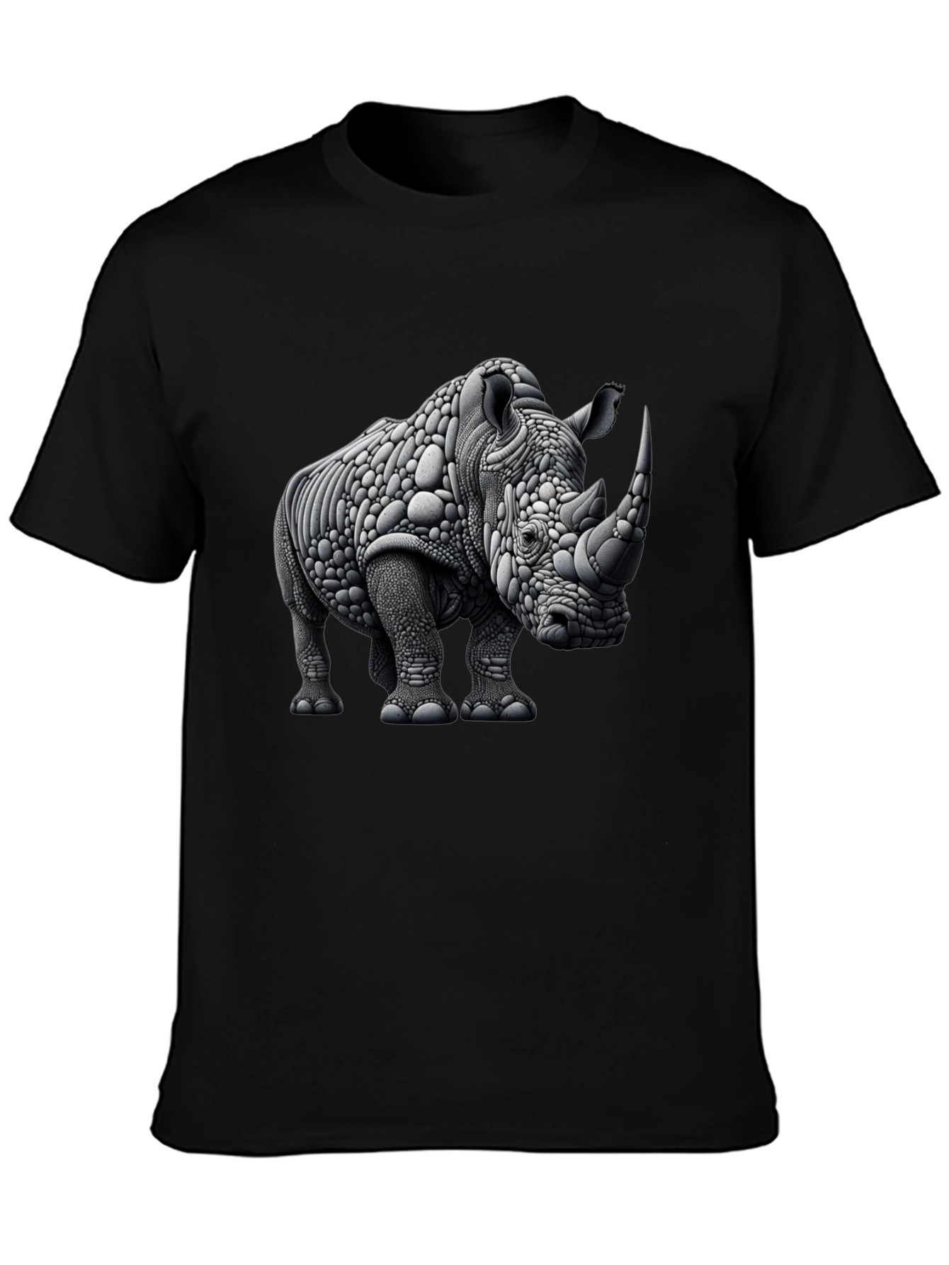 Abstract Rhinoceros Graphic Tee - Black