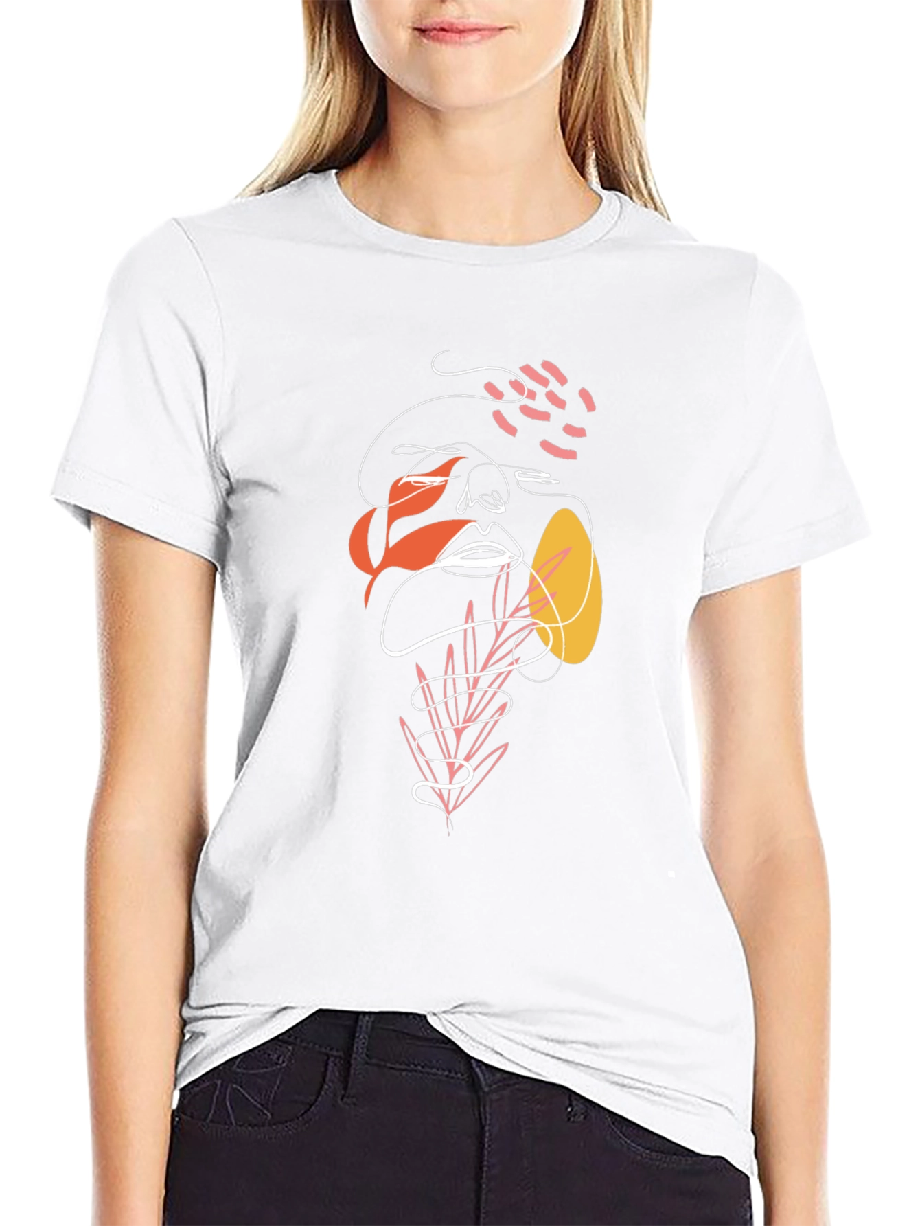 Abstract Face Graphic Tee - Modern Art Shirt