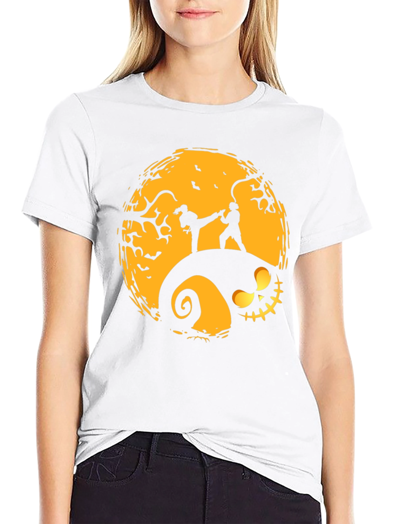 Halloween Karate Silhouette Graphic Tee