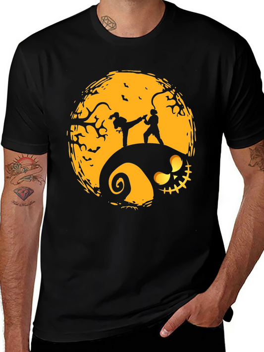 Halloween Karate Silhouette Graphic Tee