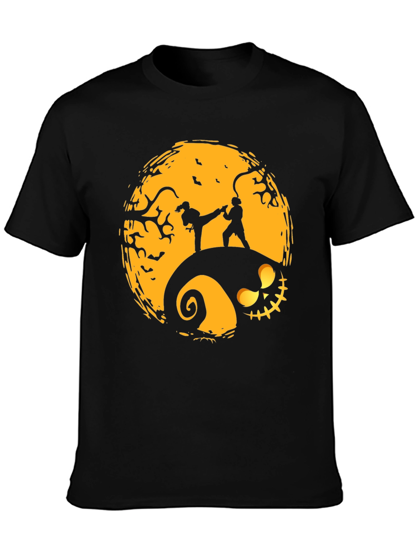 Halloween Karate Silhouette Graphic Tee