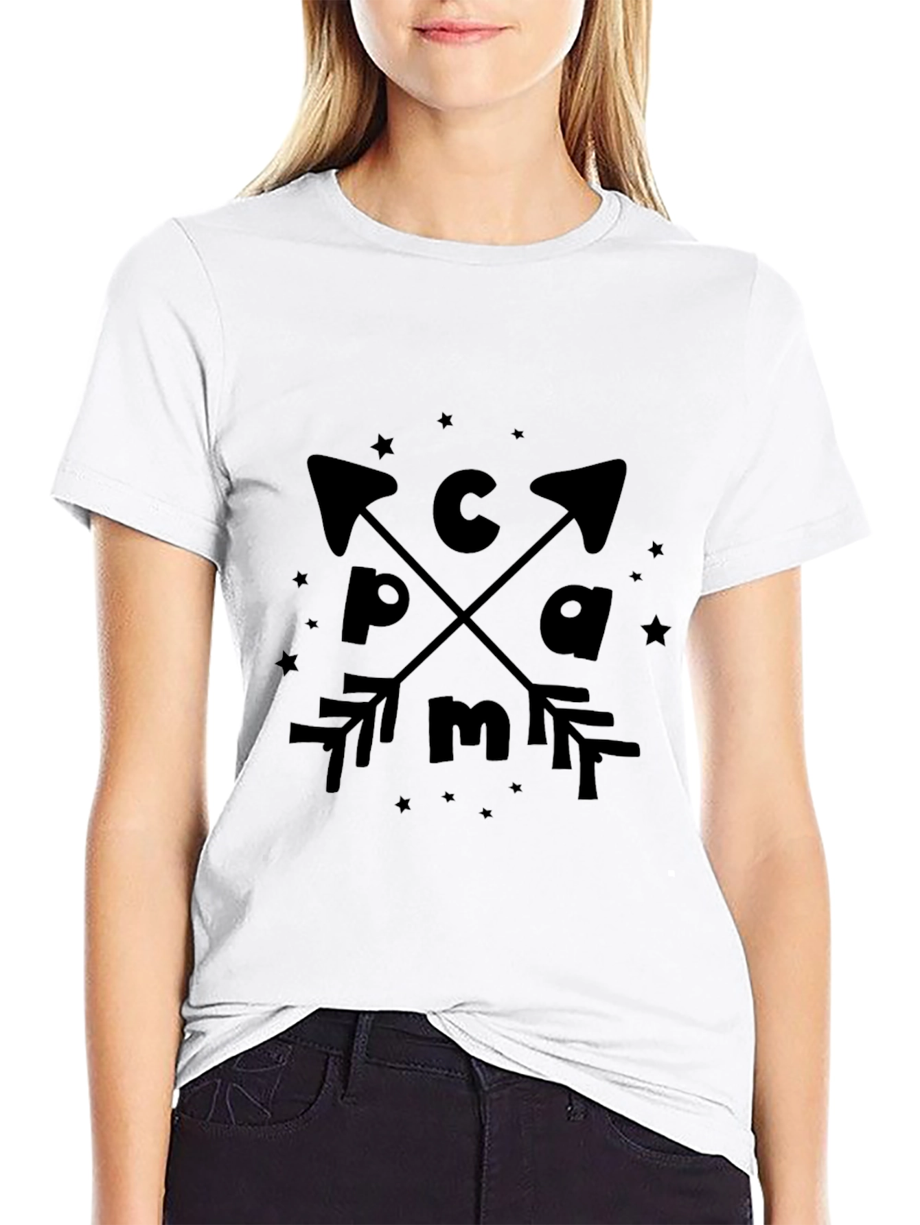 PCMA Arrow Graphic T-Shirt - Casual Black Tee