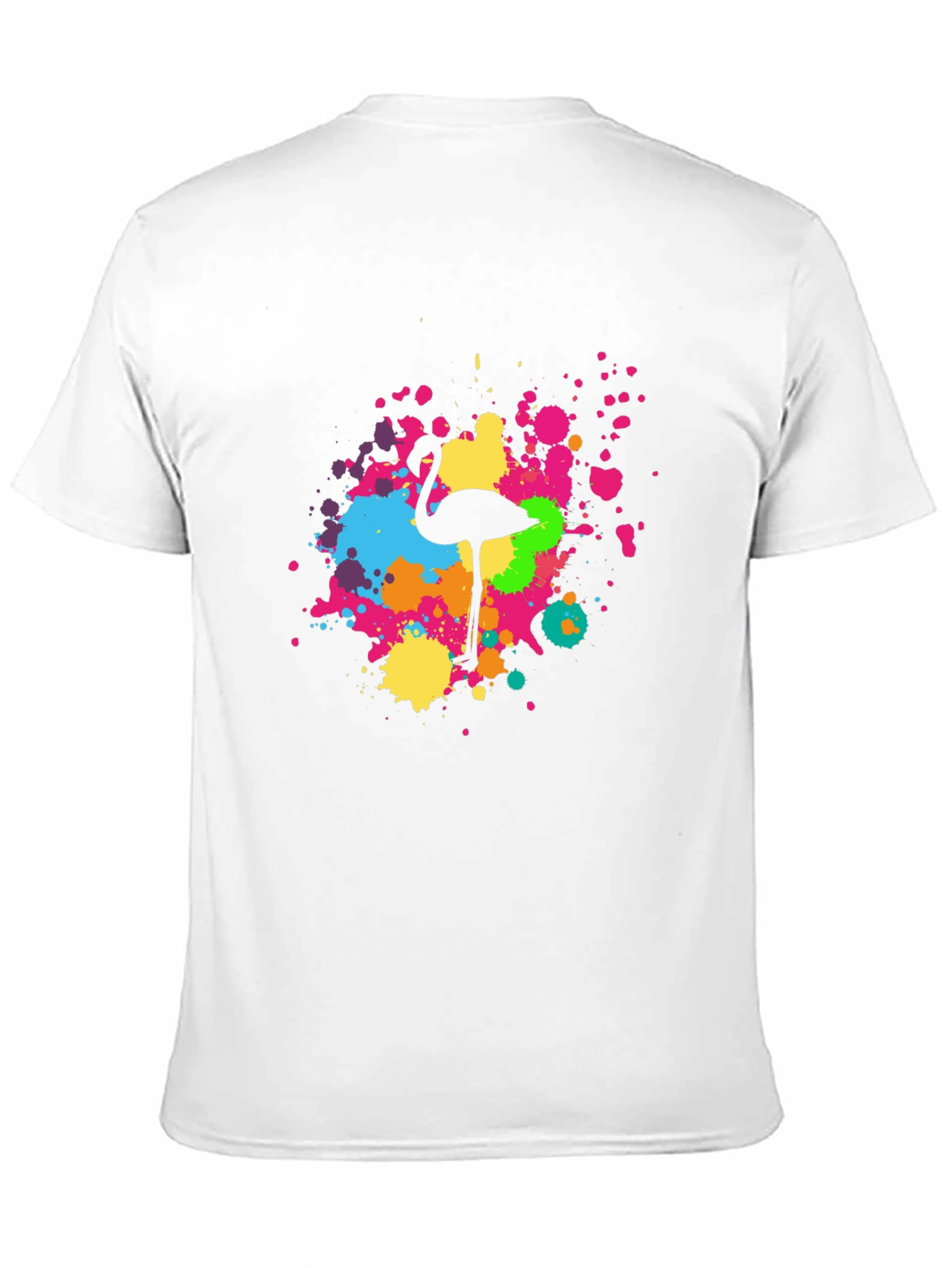Flamingo Splatter Tee - Black Graphic T-Shirt
